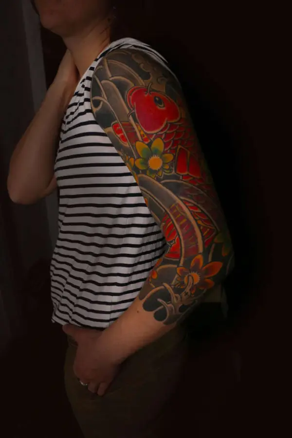 Irezumi Sleeve mit Koi-Karpfen, Detailansicht